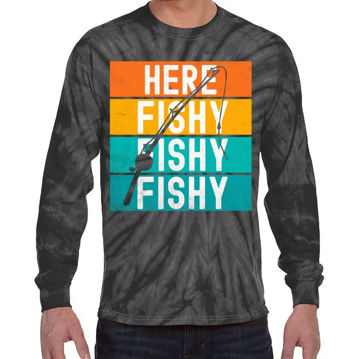 Fishing Here Fishy Tie-Dye Long Sleeve Shirt