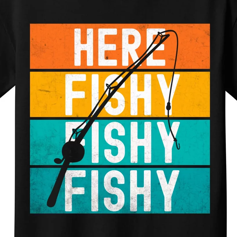 Fishing Here Fishy Kids T-Shirt