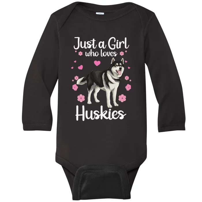 Funny Huskies For Pup Siberian Husky Dog Lovers Baby Long Sleeve Bodysuit