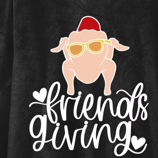 Funny Happy Friendsgiving Turkey Friends Giving Hooded Wearable Blanket