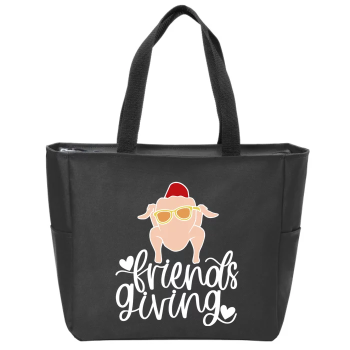 Funny Happy Friendsgiving Turkey Friends Giving Zip Tote Bag