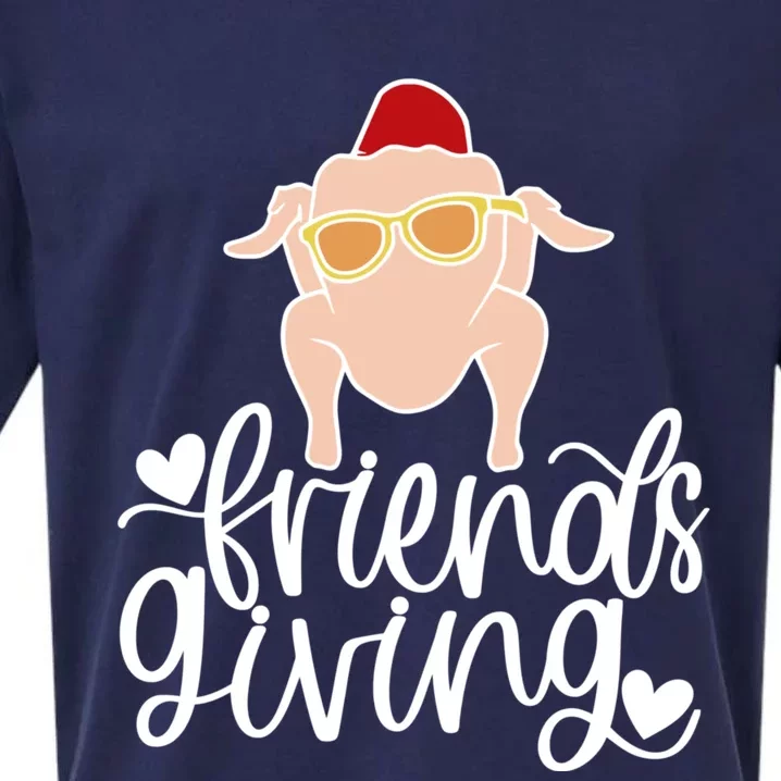 Funny Happy Friendsgiving Turkey Friends Giving Sueded Cloud Jersey T-Shirt