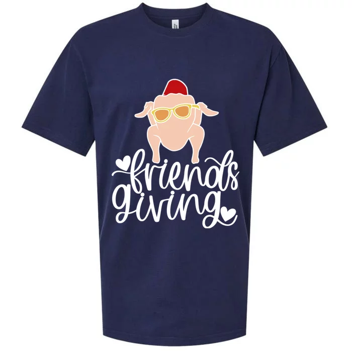 Funny Happy Friendsgiving Turkey Friends Giving Sueded Cloud Jersey T-Shirt