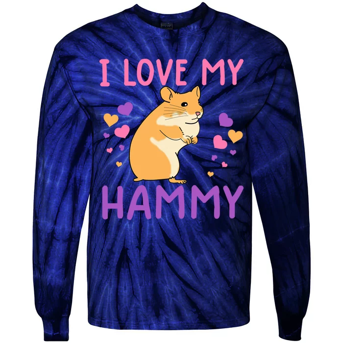 Funny Hamster For Wo Hammy Cute Pet Lovers Gifts Tie-Dye Long Sleeve Shirt