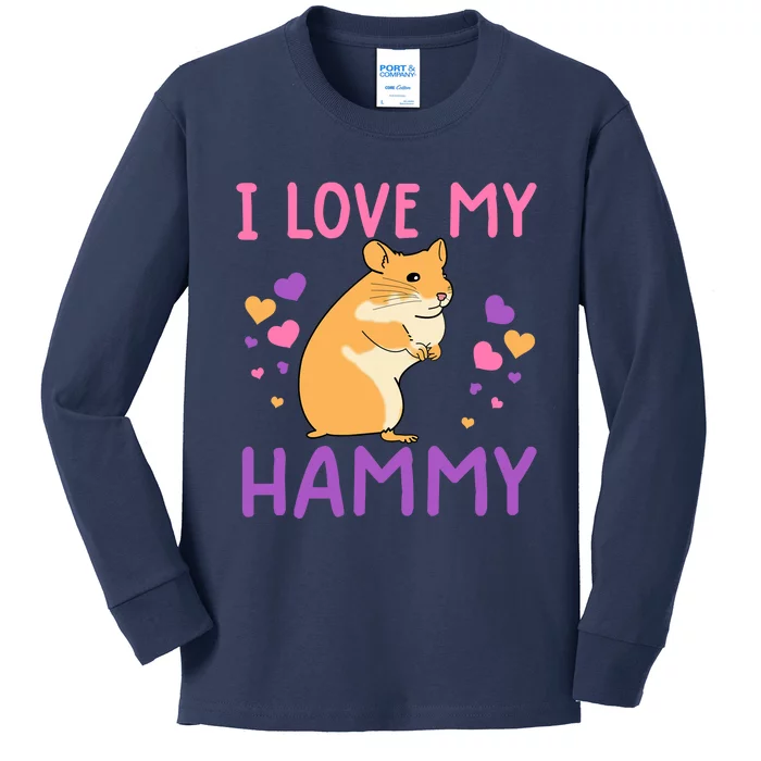 Funny Hamster For Wo Hammy Cute Pet Lovers Gifts Kids Long Sleeve Shirt