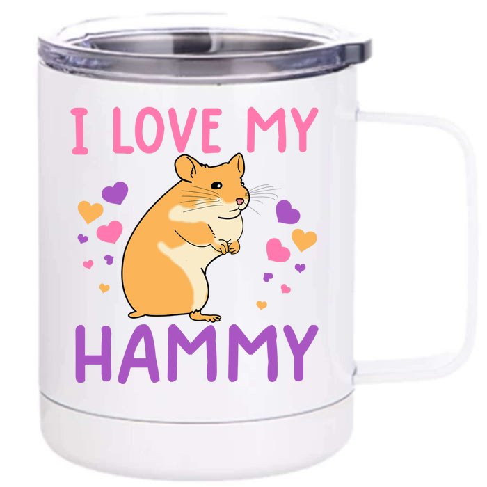 Funny Hamster For Wo Hammy Cute Pet Lovers Gifts Front & Back 12oz Stainless Steel Tumbler Cup