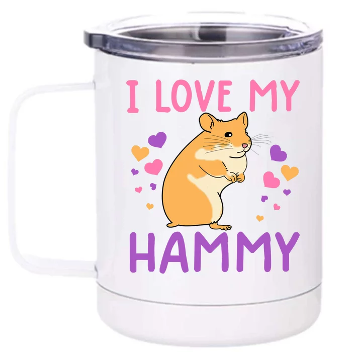 Funny Hamster For Wo Hammy Cute Pet Lovers Gifts Front & Back 12oz Stainless Steel Tumbler Cup