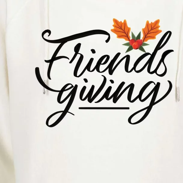 Friendsgiving Holiday Festive Thanksgiving Womens Funnel Neck Pullover Hood