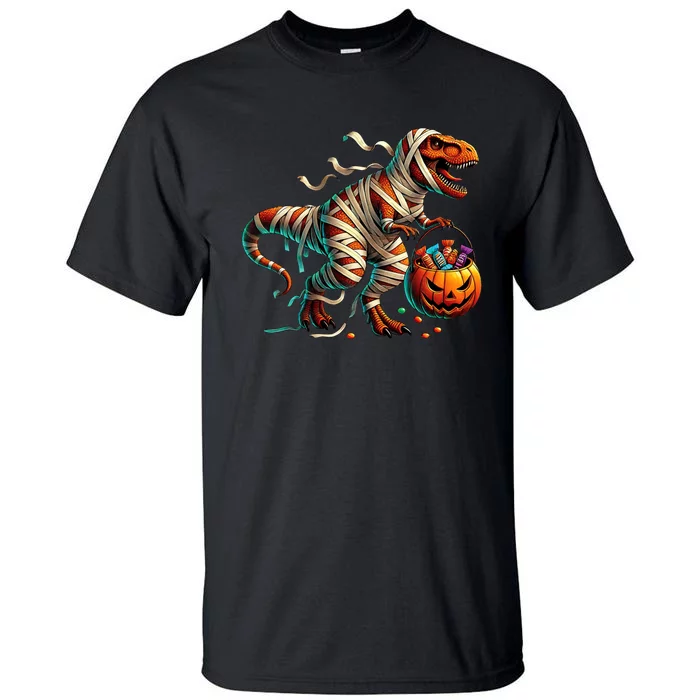 Funny Halloween For Boy T Rex Dinosaur Mummy Costume Tall T-Shirt