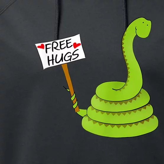 Free Hugs! Funny Boa Constrictor Python Reptile Snake Pun Performance Fleece Hoodie