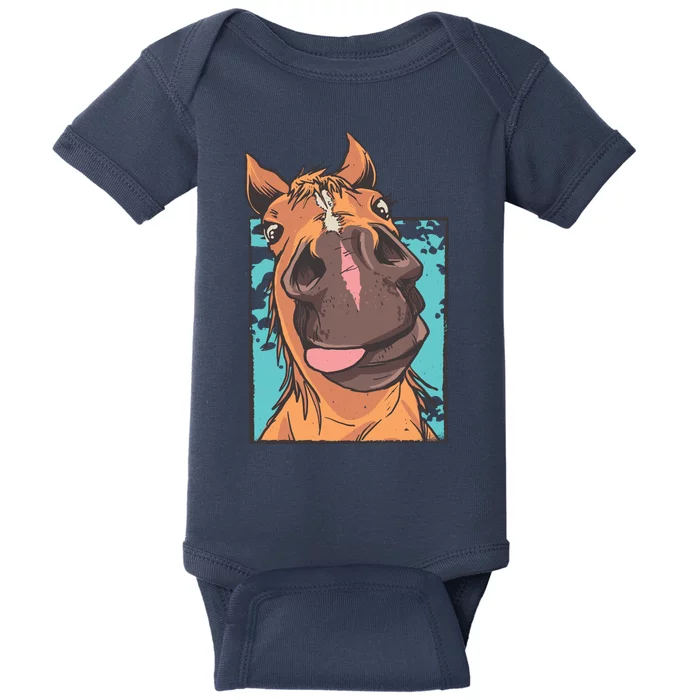 Funny Horse Face Baby Bodysuit