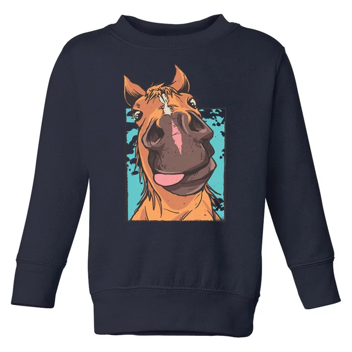 Funny Horse Face Toddler Sweatshirt