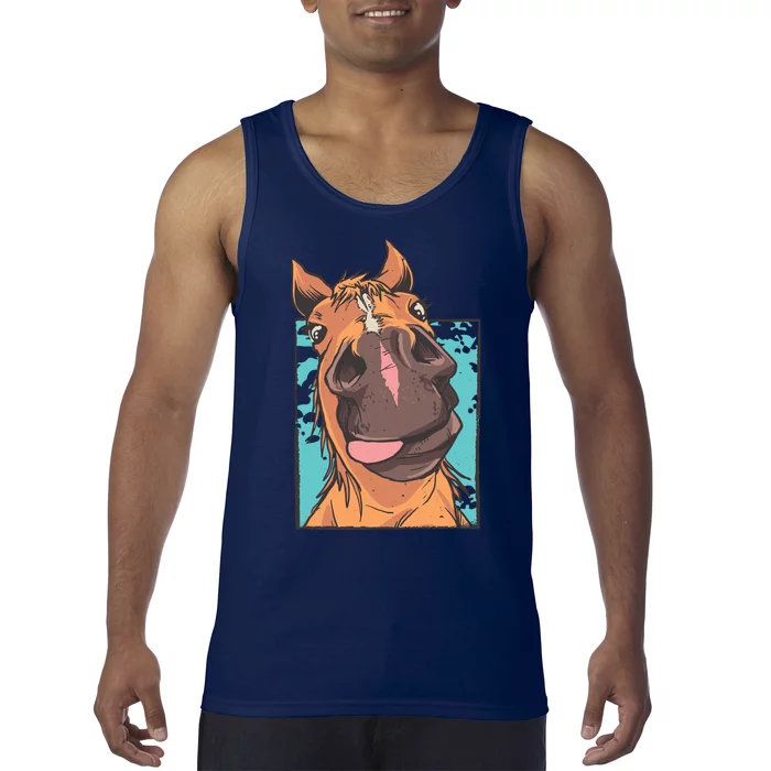 Funny Horse Face Tank Top