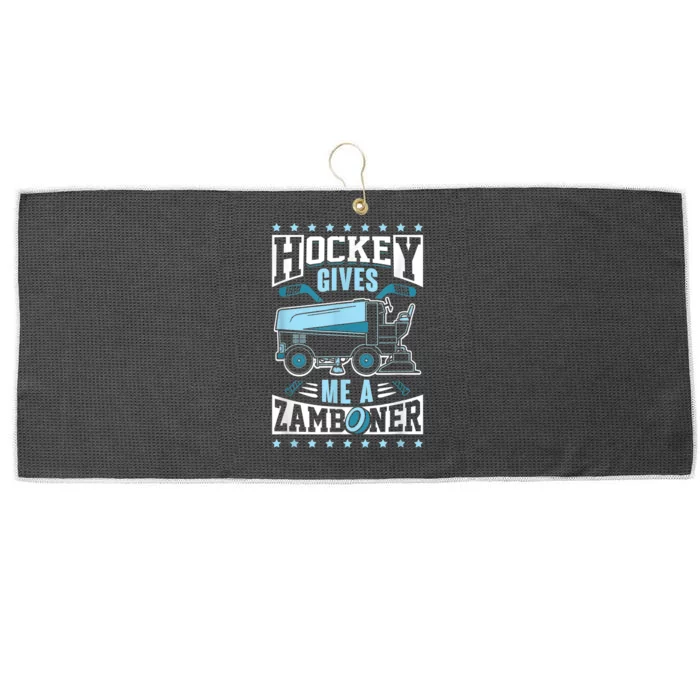 Funny Hockey For Men Hockey Gives Me A Zamboner Large Microfiber Waffle Golf Towel