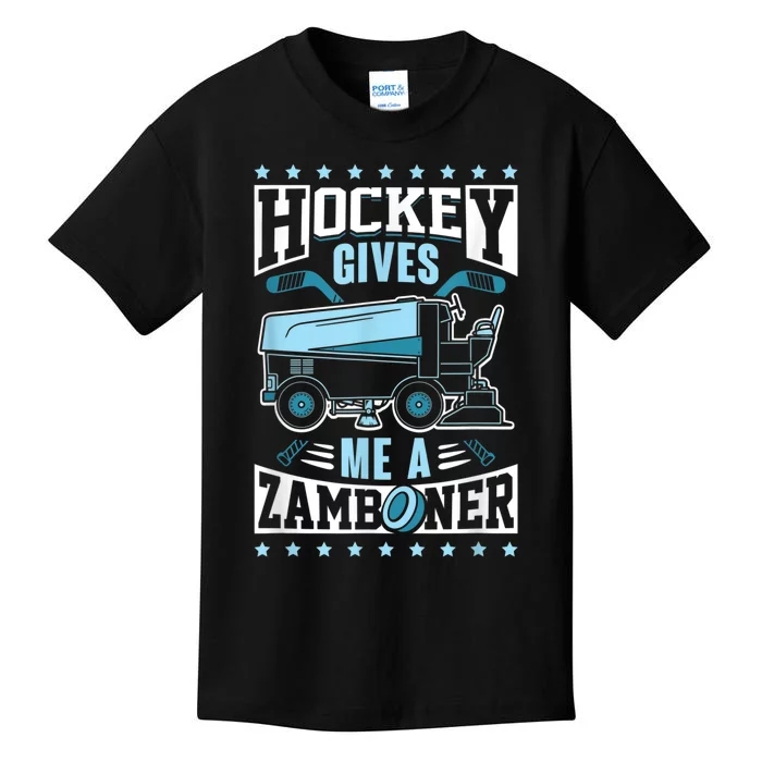 Funny Hockey For Men Hockey Gives Me A Zamboner Kids T-Shirt