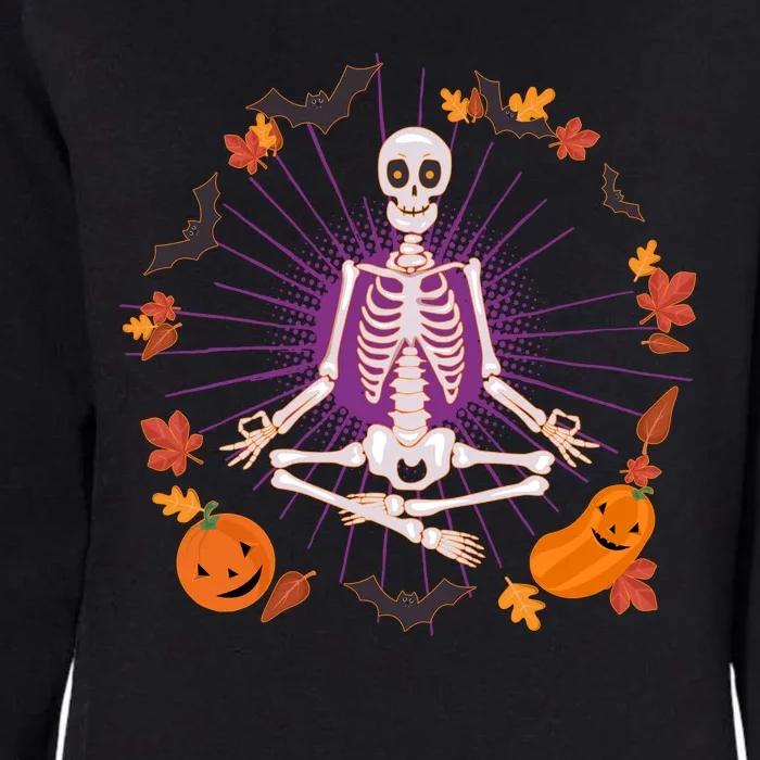 Funny Halloween Fall Autumn Namaste Yoga Skeleton Womens California Wash Sweatshirt