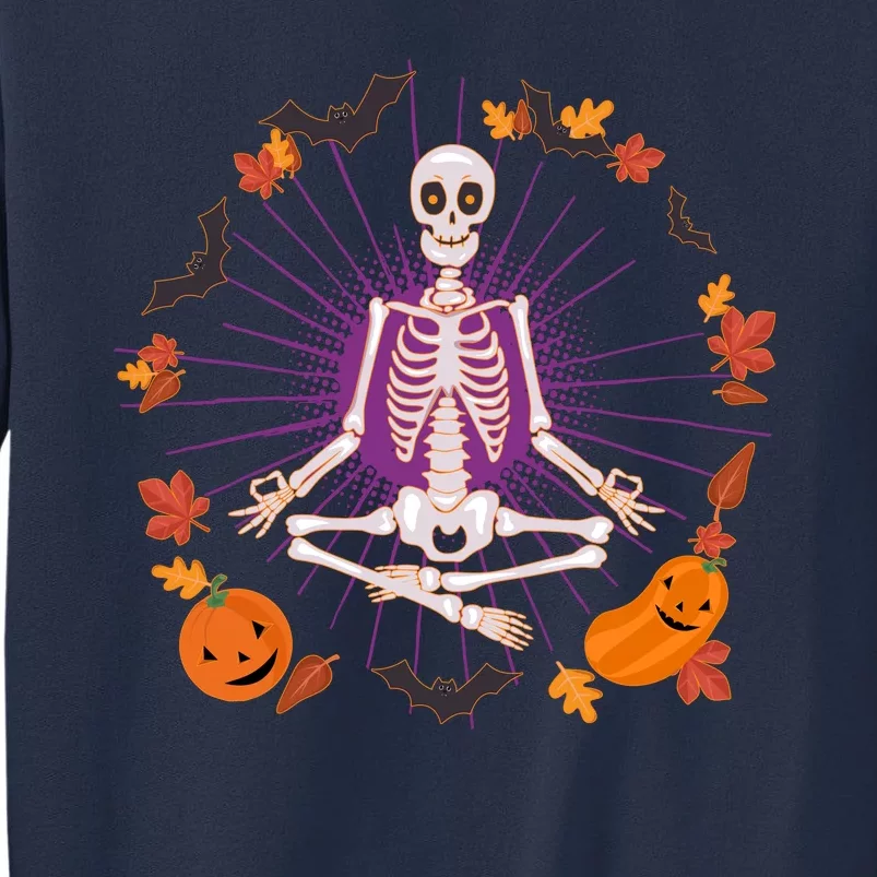 Funny Halloween Fall Autumn Namaste Yoga Skeleton Sweatshirt