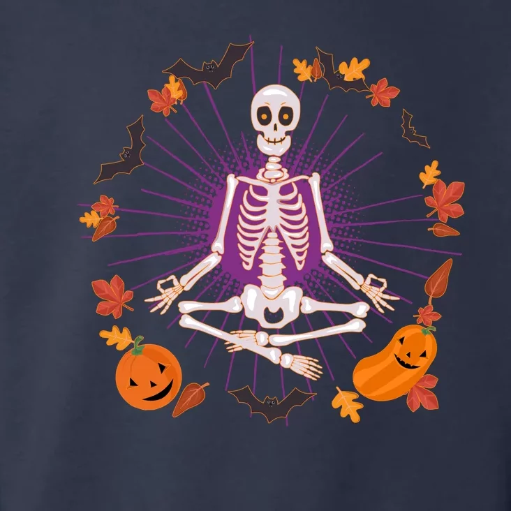 Funny Halloween Fall Autumn Namaste Yoga Skeleton Toddler Hoodie