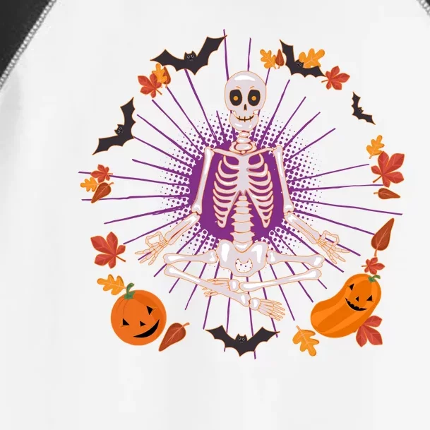 Funny Halloween Fall Autumn Namaste Yoga Skeleton Toddler Fine Jersey T-Shirt