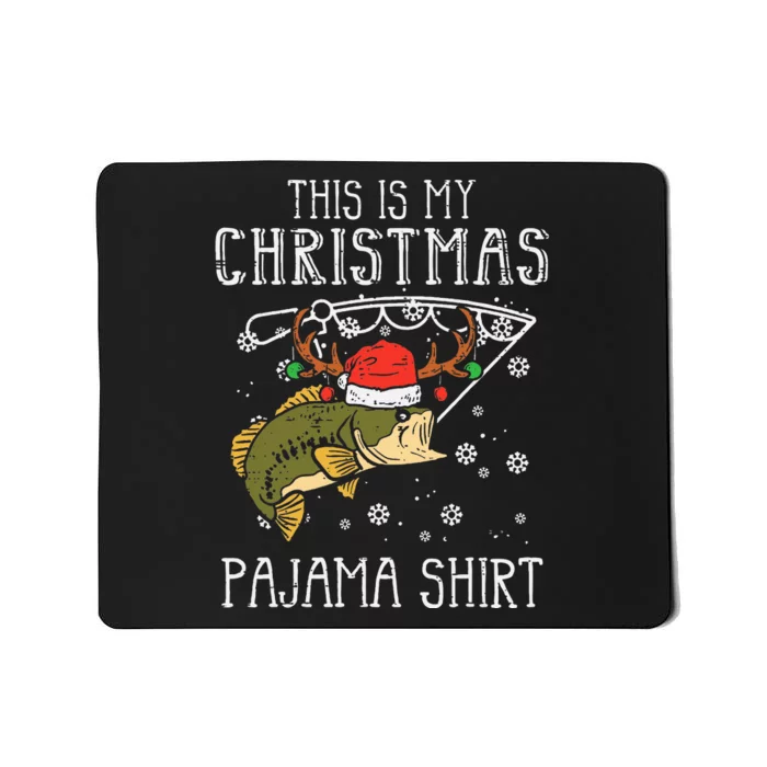 Festive Holiday Fishing Pajama for Dad Mousepad