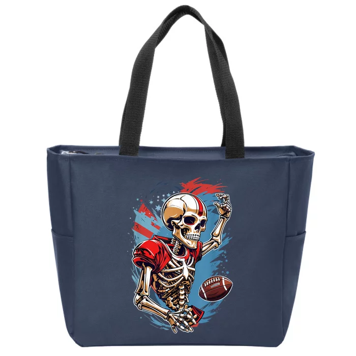 Football Halloween Zip Tote Bag