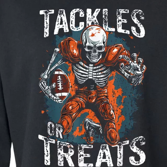 Football Halloween Cropped Pullover Crew