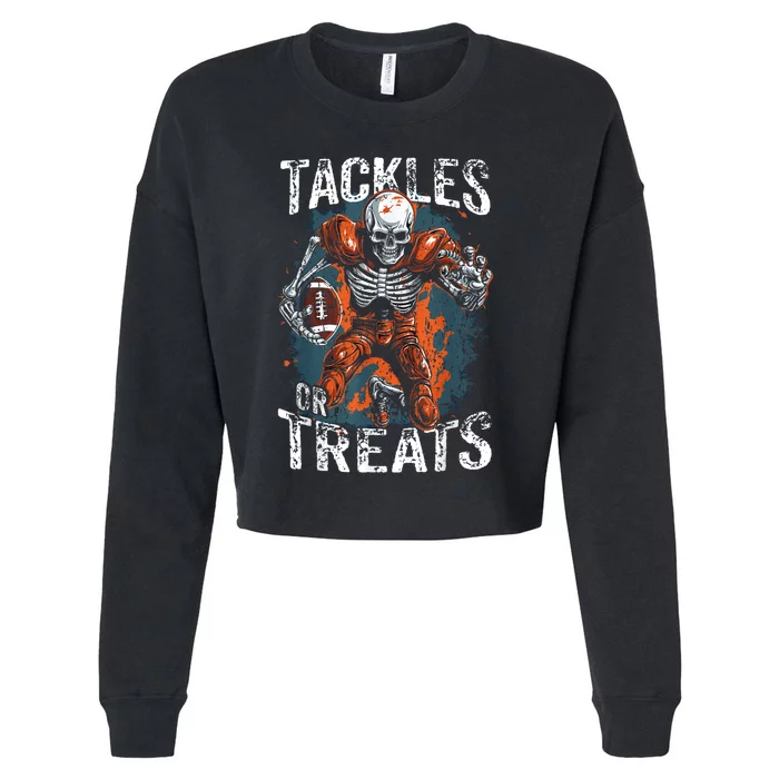 Football Halloween Cropped Pullover Crew