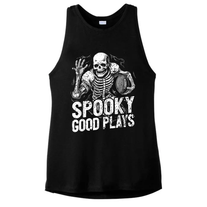 Football Halloween Ladies Tri-Blend Wicking Tank