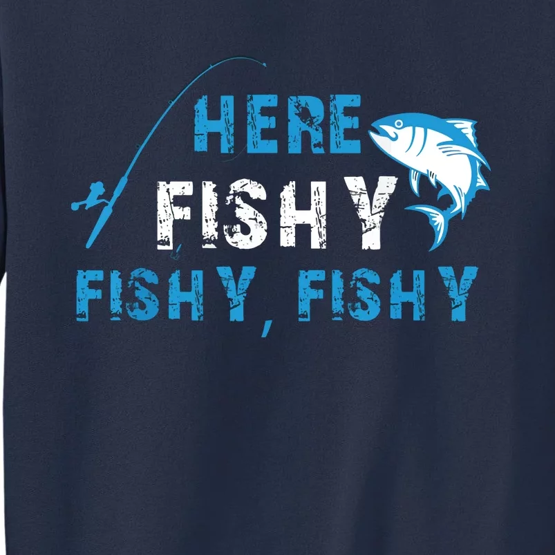 Fishing Here Fishy Bass Fish Gift Women Funny Sweatshirt