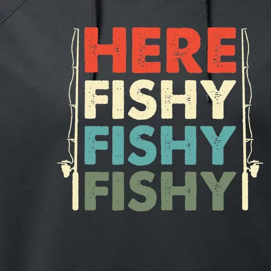 Fish Hunting Fishing Fishrod Fisherman Performance Fleece Hoodie