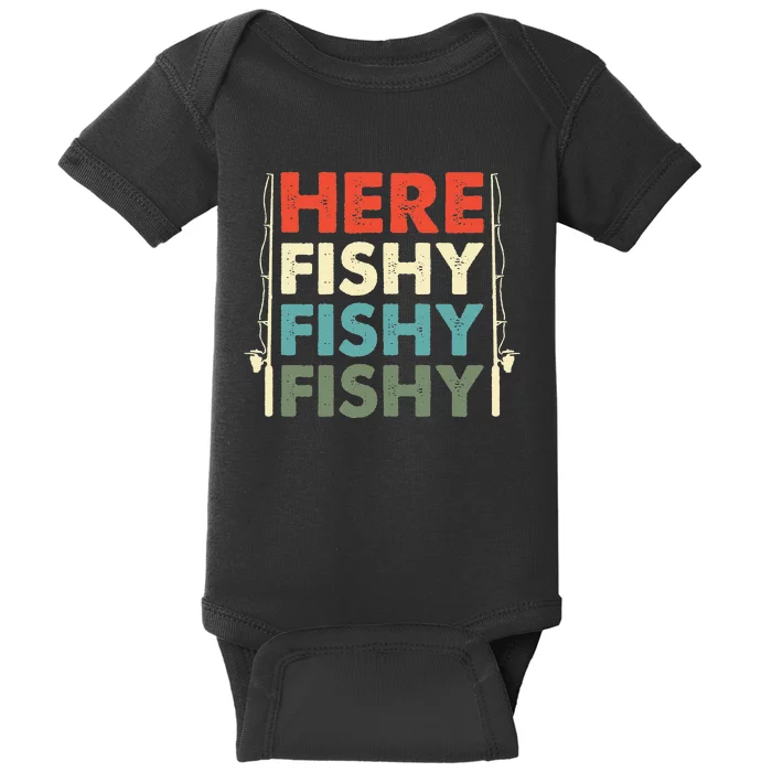 Fish Hunting Fishing Fishrod Fisherman Baby Bodysuit