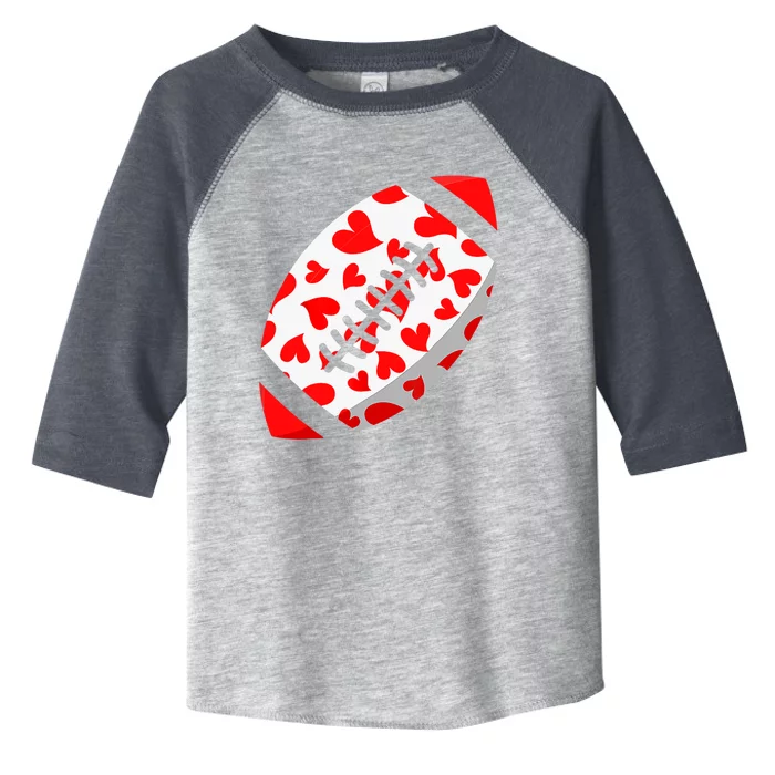 Funny Hearts Football Lover Matching Sports Valentines Day Toddler Fine Jersey T-Shirt