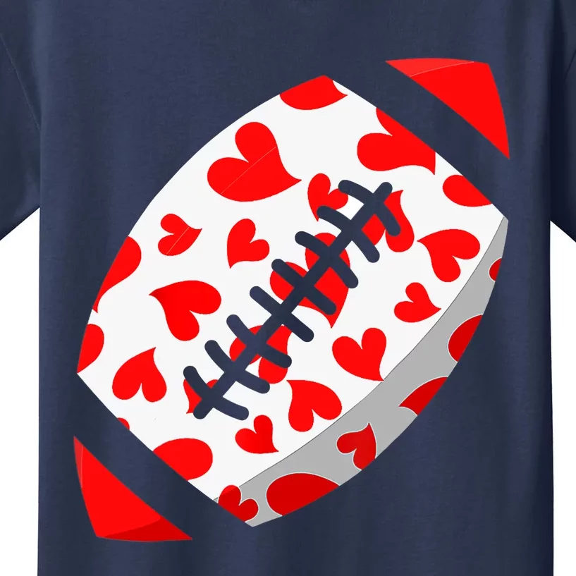 Funny Hearts Football Lover Matching Sports Valentines Day Kids T-Shirt