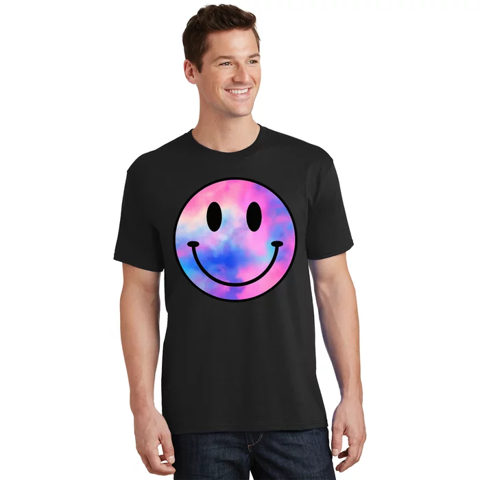 Funny Happy Face Tie Dye Smile Face Meme Trendy T-Shirt