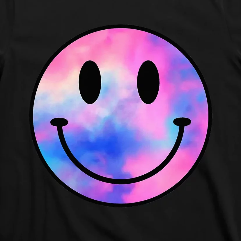 Funny Happy Face Tie Dye Smile Face Meme Trendy T-Shirt