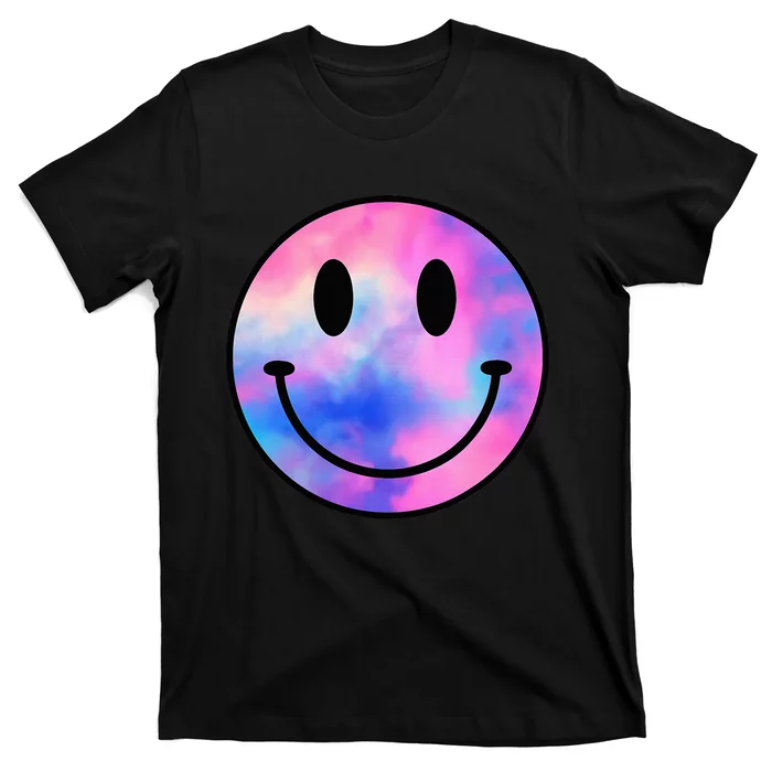 Funny Happy Face Tie Dye Smile Face Meme Trendy T-Shirt