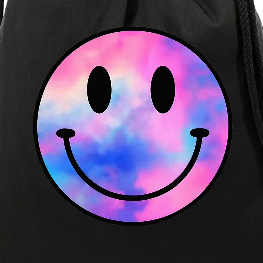 Funny Happy Face Tie Dye Smile Face Meme Trendy Drawstring Bag