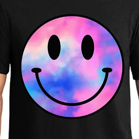 Funny Happy Face Tie Dye Smile Face Meme Trendy Pajama Set