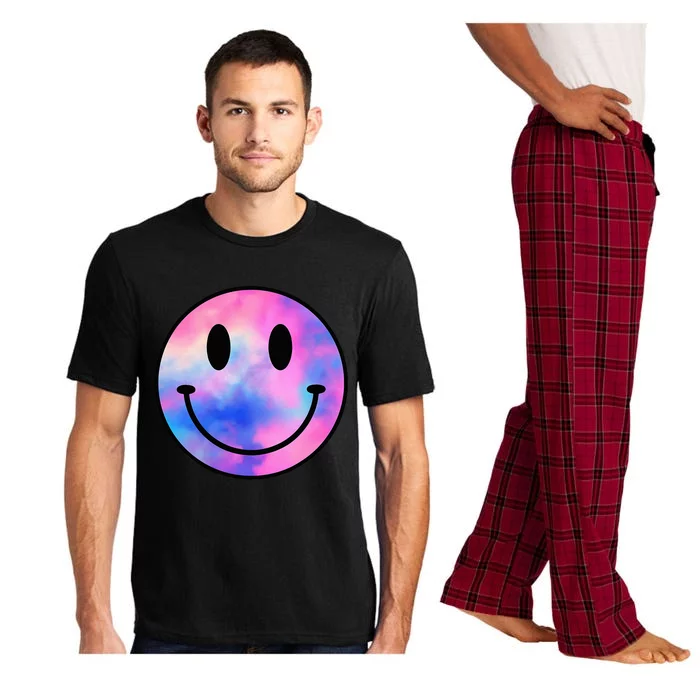 Funny Happy Face Tie Dye Smile Face Meme Trendy Pajama Set