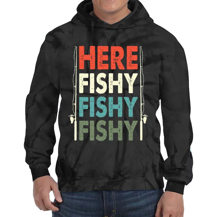 Fish Hunting Fishing Fishrod Fisherman Tie Dye Hoodie