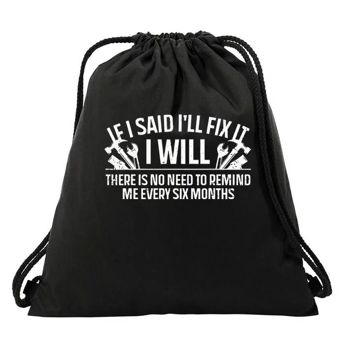 Funny Handyman For Dad Carpenter Plumber Electrician DIY Drawstring Bag