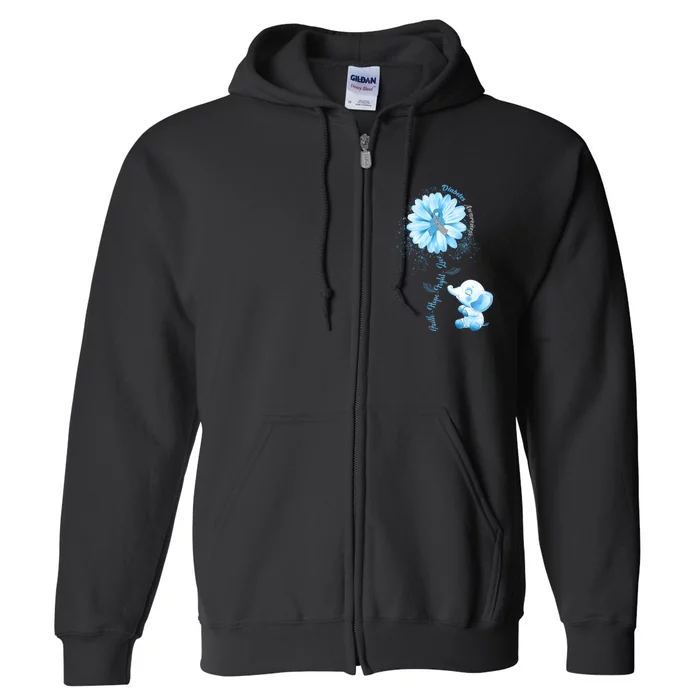 Faith Hope Fight Love Elephant Type 1 Diabetes Awareness Day Full Zip Hoodie