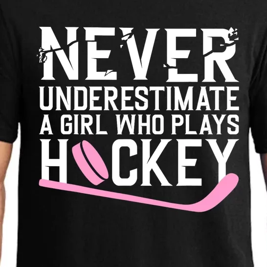 Funny Hockey For Wo Girls Ice Hockey Player Hockey Lovers Pajama Set