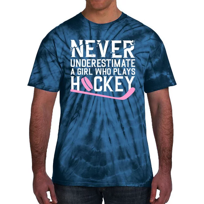 Funny Hockey For Wo Girls Ice Hockey Player Hockey Lovers Tie-Dye T-Shirt