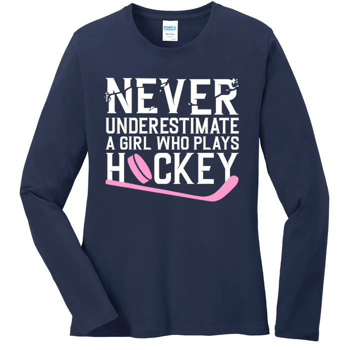 Funny Hockey For Wo Girls Ice Hockey Player Hockey Lovers Ladies Long Sleeve Shirt