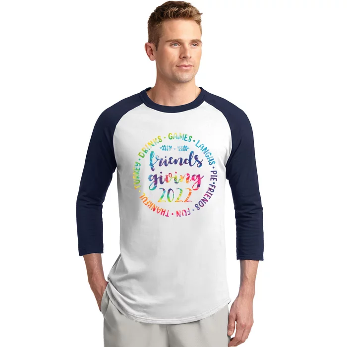 Funny Happy Friendsgiving Great Gift Turkey Friends Giving Gift Baseball Sleeve Shirt