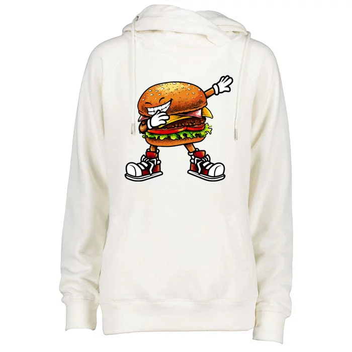 Funny Hamburger For Women Fast Food Womens Funnel Neck Pullover Hood