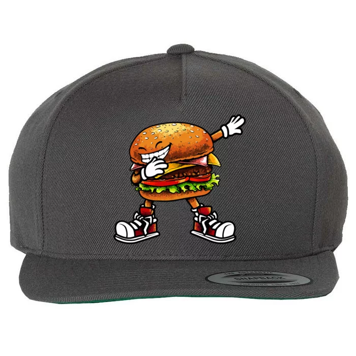 Funny Hamburger For Women Fast Food Wool Snapback Cap