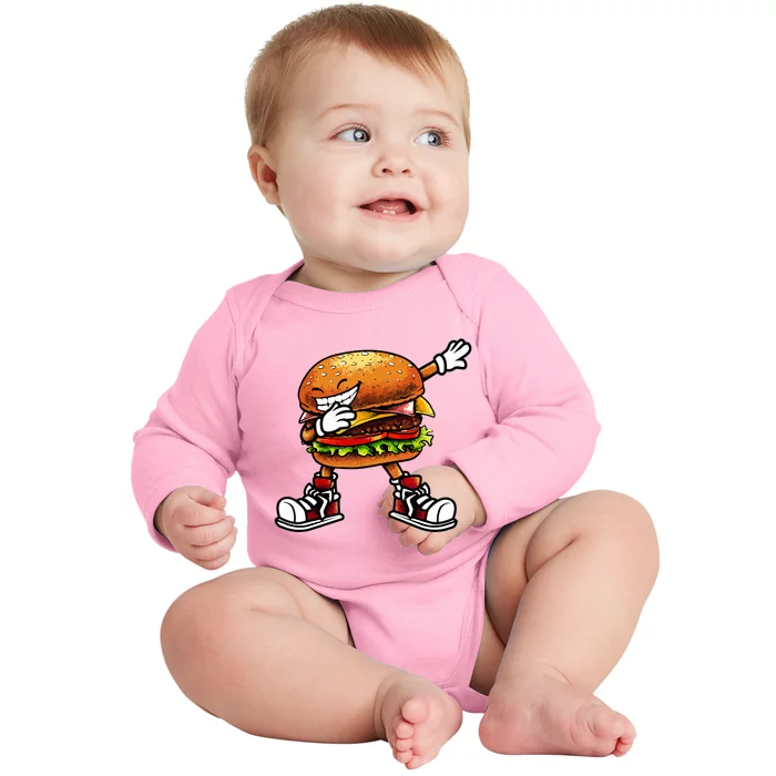 Funny Hamburger For Women Fast Food Baby Long Sleeve Bodysuit