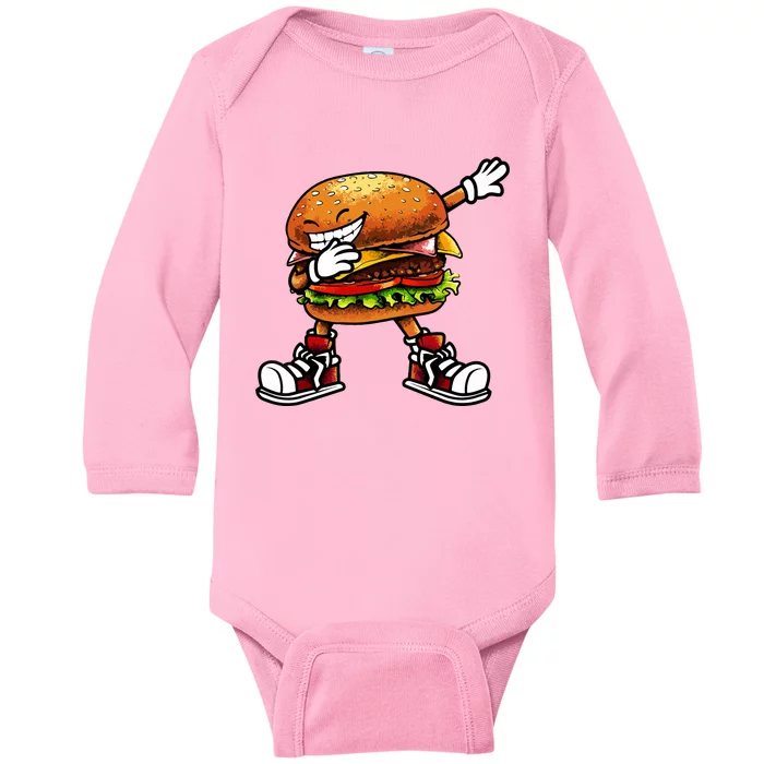 Funny Hamburger For Women Fast Food Baby Long Sleeve Bodysuit